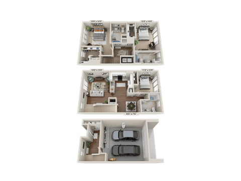 Floor plan for 3 beds, 3 baths, 1780 sqft